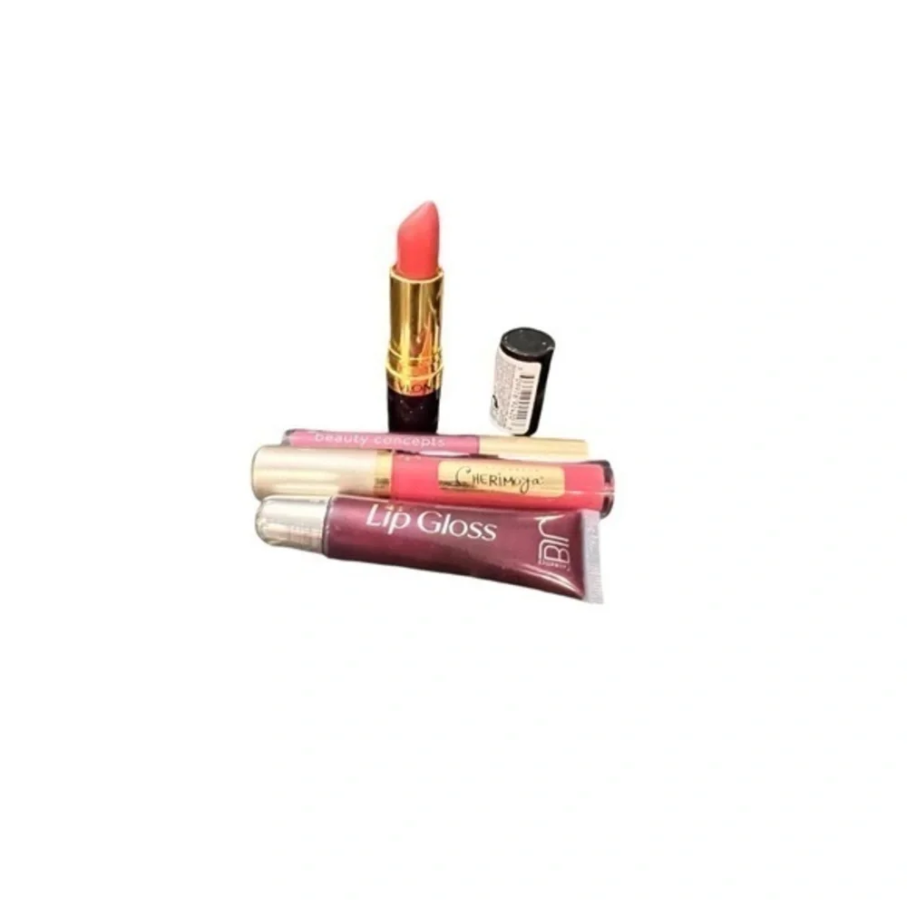 Lot Of 4 Lipstick‎ Lipgloss Revlon 423 Pink Velvet Cherimoya JLB Beauty Concepts